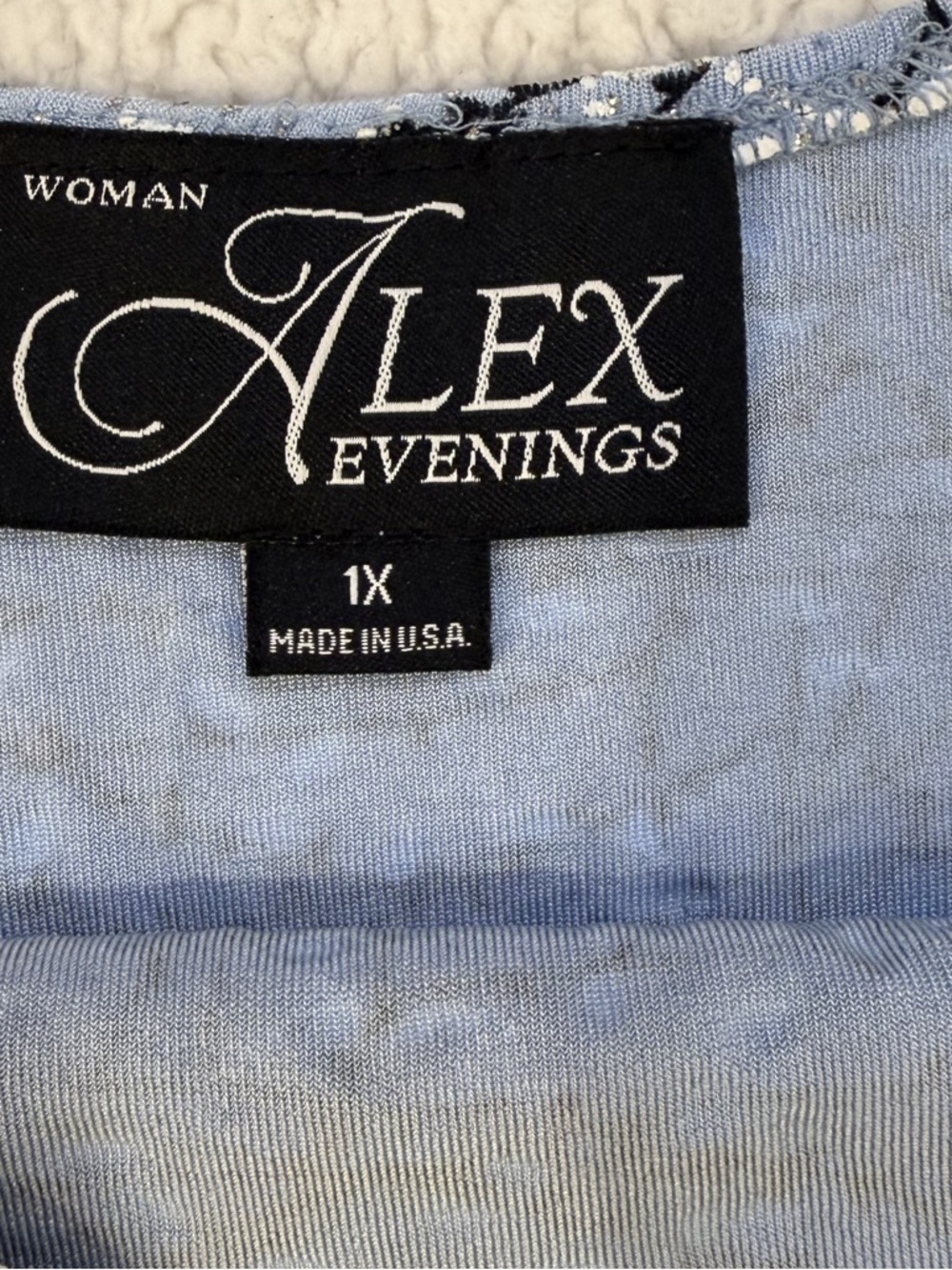 Alex Evenings Blue Printed Scoop Neck Tank Top - Picture 4 of 4